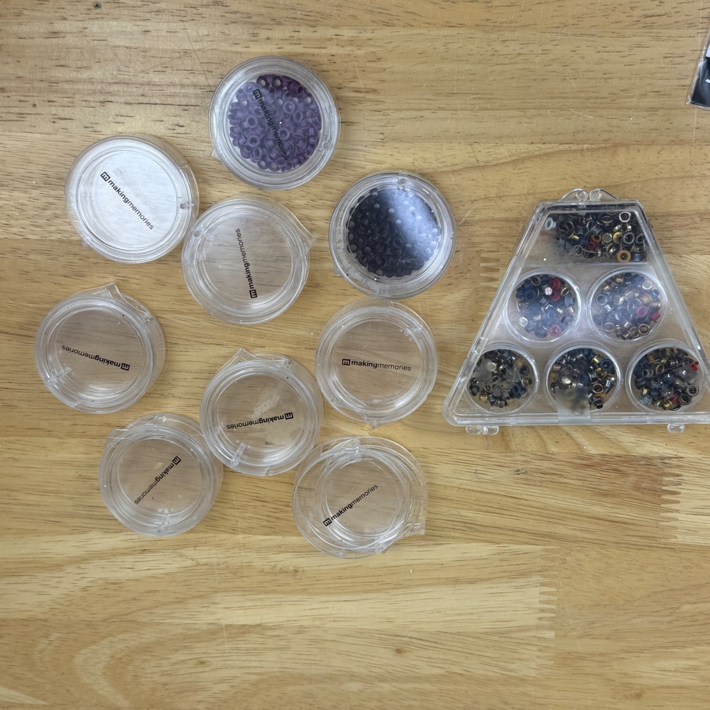 Making Memories Scrapbooking Eyelet Lot Stackable Storage Case Mixed Metal